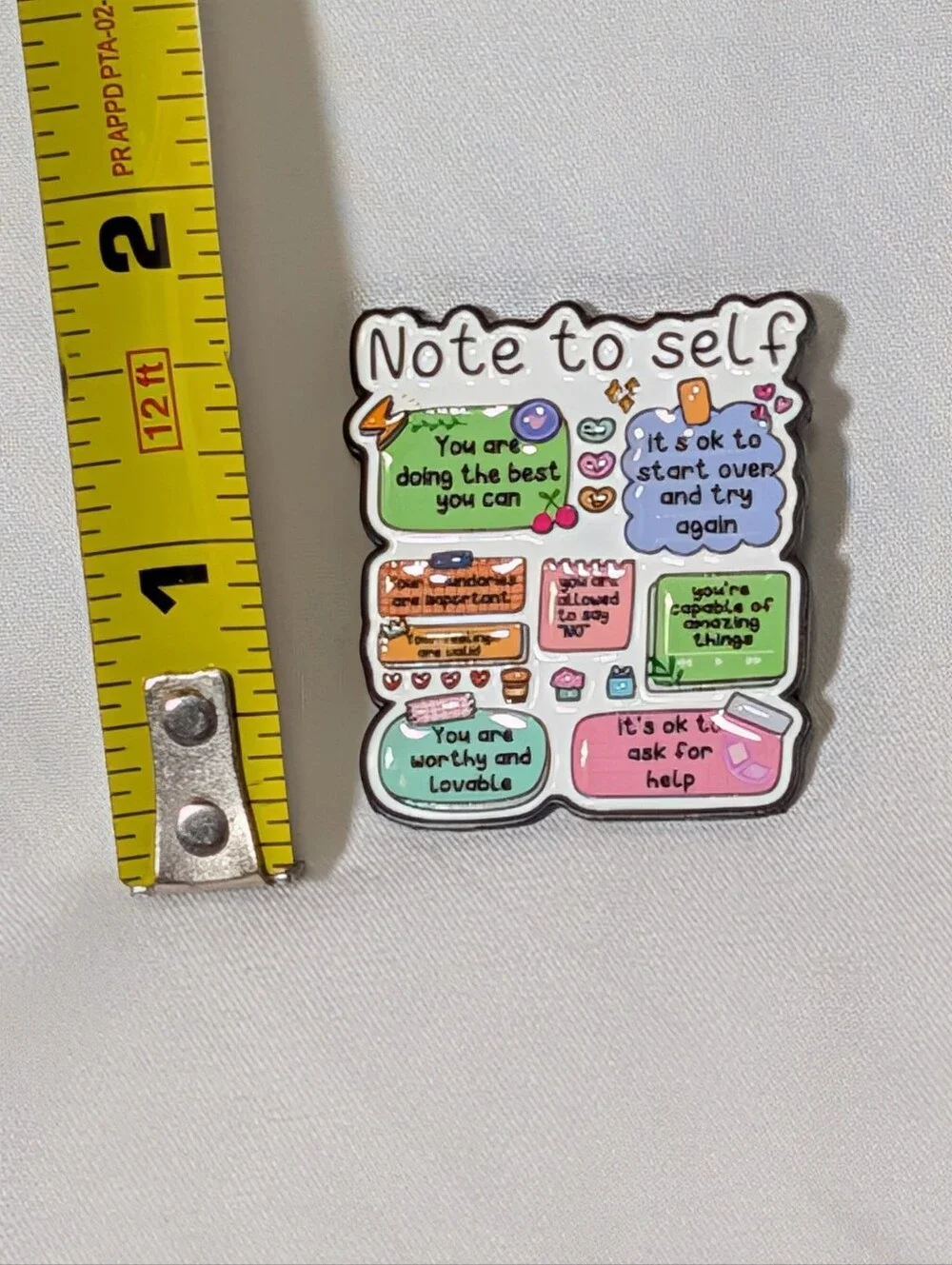 Note to Self Positive Affirmation Enamel Pin